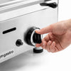 Płyta grillowa gazowa - z powłoką z twardego chromu - 9,3 kW – gładka – powierzchnia grzewcza: 755x400mm
