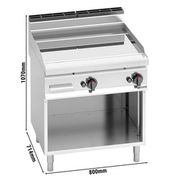 Gazowa płyta grillowa - 13,8 kW - Gładka - z błyszczącą powierzchnią
