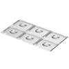 (6 szt.) Pokrywa GN GN 1/2 - ze stali nierdzewnej - z wycięciem na łyżkę - 336x270x83mm - Wysokość:83mm