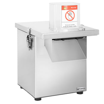 Elektryczna krajalnica do warzyw – 200 W – w zestawie tarcza tnąca 4 mm i 5 sit do krojenia w kostkę - Prime Gastro