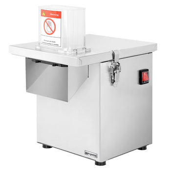 Elektryczna krajalnica do warzyw – 200 W – w zestawie tarcza tnąca 4 mm i 5 sit do krojenia w kostkę - Prime Gastro