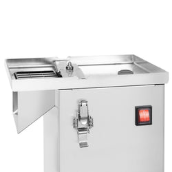 Elektryczna krajalnica do warzyw – 200 W – w zestawie tarcza tnąca 4 mm i 5 sit do krojenia w kostkę