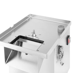 Elektryczna krajalnica do warzyw – 200 W – w zestawie tarcza tnąca 4 mm i 5 sit do krojenia w kostkę