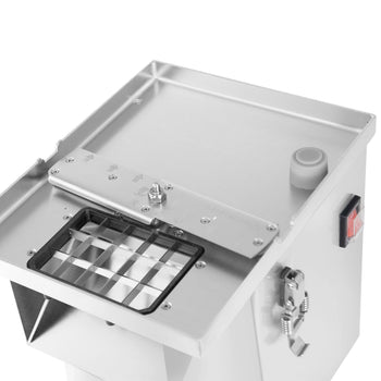 Elektryczna krajalnica do warzyw – 200 W – w zestawie tarcza tnąca 4 mm i 5 sit do krojenia w kostkę - Prime Gastro