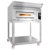 Piec do pizzy – gazowy – 9x 34 cm – manualny – z okapem, podstawą i kółkami