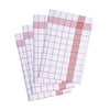 (10 pcs) Tea towel made of Cotton Glass cloth - 50x70cm - Red checked