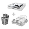 Double-skinned Undercounter Commercial Dishwasher - 500mm Basket - Digital Controls - 3.9kW - with Drain, Rinse Aid & Detergent Pumps