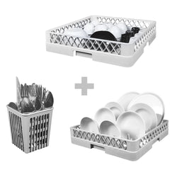 Zmywarka do naczyń - Manualna - 4,9 kW - z detergentem, nabłyszczaczem & pompą spustową