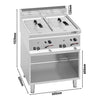 Frytkownica – gazowa – podwójna – 8+8 L – 13,2 kW – z podstawą
