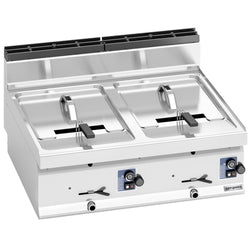 Podwójna frytownica gazowa - 10+10 litrów - 13,8 kW