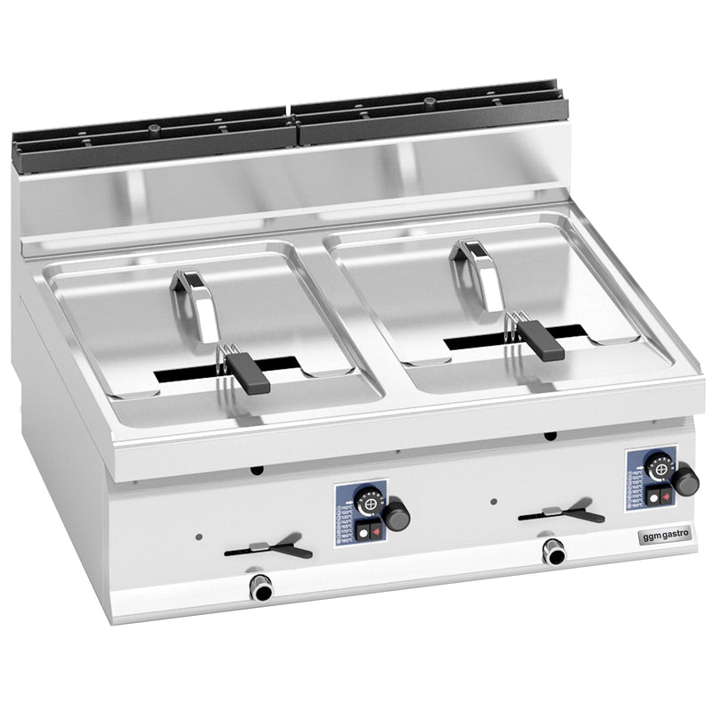 Podwójna frytownica gazowa - 10+10 litrów - 13,8 kW