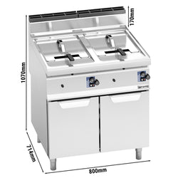 Podwójna frytownica gazowa - 10+10 litrów - 13,8 kW