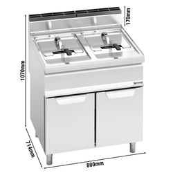 Podwójna frytownica gazowa - 15+15 litrów - 25,4 kW