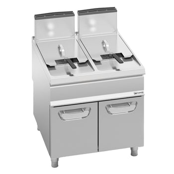 Free Standing Gas Twin Tank Fryer - 20+20 litres - 35kW - with drain tap