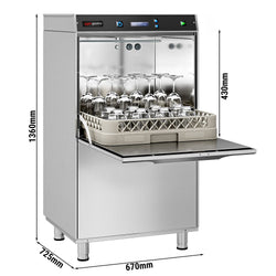 Zmywarka dwuścienna – cyfrowa – 6,75 kW – z dozownikiem detergentu, nabłyszczacza i pompą spustową