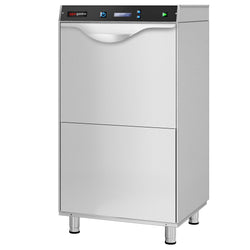 Zmywarko-wyparzarka kapturowa do naczyń - dwupłaszczowa - Sterowanie elektroniczne (cyfrowe) - 6,75kW - kosz 570x570mm - z dozownikami detergentu i nabłyszczacza oraz pompą spustową