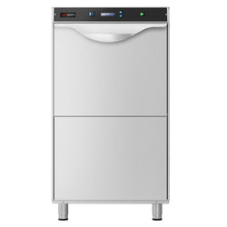 Zmywarko-wyparzarka kapturowa do naczyń - dwupłaszczowa - Sterowanie elektroniczne (cyfrowe) - 6,75kW - kosz 570x570mm - z dozownikami detergentu i nabłyszczacza oraz pompą spustową