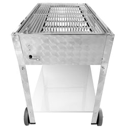 Grill gazowy – 10 kW – 3 palniki – w zestawie z mobilną podstawą, rusztem i blachą