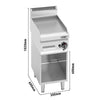 Płyta grillowa – gazowa – gładka – 4 kW – z podstawą