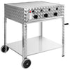 Grill gazowy – 10 kW – 3 palniki – w zestawie z mobilną podstawą, rusztem i blachą