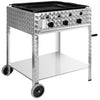 Grill gazowy – 10 kW – 3 palniki – w zestawie z mobilną podstawą, rusztem i blachą