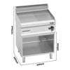 Płyta grillowa – gazowa – gładka i ryflowana – 8 kW – z podstawą