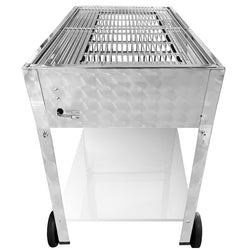 Grill gazowy – 22,5 kW – 6 palników – w zestawie z mobilną podstawą, rusztem i tacą