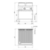 Płyta grillowa – gazowa – ryflowana – 14 kW