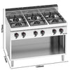 Kuchenka – gazowa – 42 kW – z 6 palnikami – model o dużej mocy