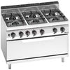 Kuchenka – gazowa – 42 kW – z 6 palnikami – z piekarnikiem gazowym statycznym 12 kW – model o dużej mocy