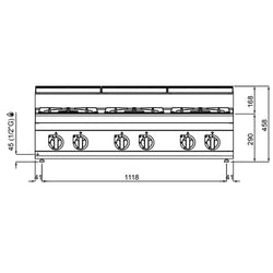 Gazowa Kuchenka - 33,5 kW - 6 palnikowa