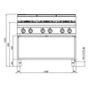Kuchenka – gazowa – 31,5 kW – z 6 palnikami