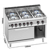 Kuchenka – gazowa – 33,5 kW – z 6 palnikami – z piekarnikiem gazowym statycznym 7,8 kW