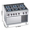 Kuchenka – gazowa – 53,5 kW – z 6 palnikami – z piekarnikiem gazowym statycznym 7,8 kW