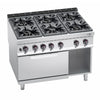 Kuchenka – gazowa – 53,5 kW – z 6 palnikami – z piekarnikiem gazowym statycznym 7,8 kW