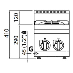 Kuchenka gazowa - 9,5 kW - 2 palniki