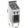 Gas Boiling Top - 14kW - 2 burners - with open base shelf