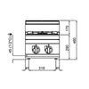 Gas Boiling Top - 9.5kW - 2 burners