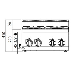 Kuchenka gazowa - 19 kW - 4 palniki