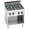 Gas Boiling Top - 28kW - 4 burners - with open base shelf