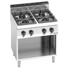 Gas Boiling Top - 28kW - 4 burners - with open base shelf