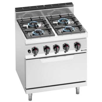 Kuchenka gazowa - 28 kW - 4 palnikowa- włącznie z piekarnikiem gazowym statycznym - 7,8 kW - Prime Gastro