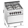 Kuchenka – gazowa – 21,5 kW – z 4 palnikami – z piekarnikiem elektrycznym statycznym 7,5 kW