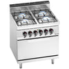 Kuchenka – gazowa – 21,5 kW – z 4 palnikami – z piekarnikiem elektrycznym statycznym 7,5 kW