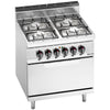 Kuchenka – gazowa – 21,5 kW – z 4 palnikami – z piekarnikiem elektrycznym statycznym 7,5 kW