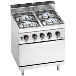 Kuchenka gazowa – 21,5 kW – 4 palniki – wraz z piekarnikiem gazowym statycznym – 7,8 kW