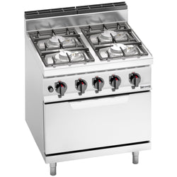 Kuchenka gazowa – 21,5 kW – 4 palniki – wraz z piekarnikiem gazowym statycznym – 7,8 kW