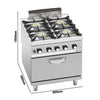 Kuchenka – gazowa – 40 kW – z 4 palnikami – z piekarnikiem gazowym statycznym 7,8 kW – model o dużej mocy