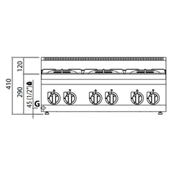 Kuchenka gazowa - 28,5 kW - 6 palników