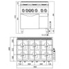Kuchenka – gazowa – 28,5 kW – z 6 palnikami – z piekarnikiem gazowym statycznym 3,5 kW
